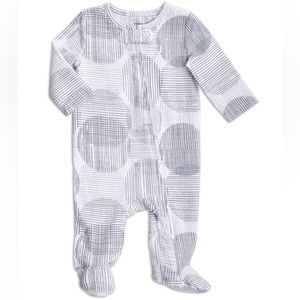 Aden + Aneis || White Grey Circles Organic Muslin Onesie
